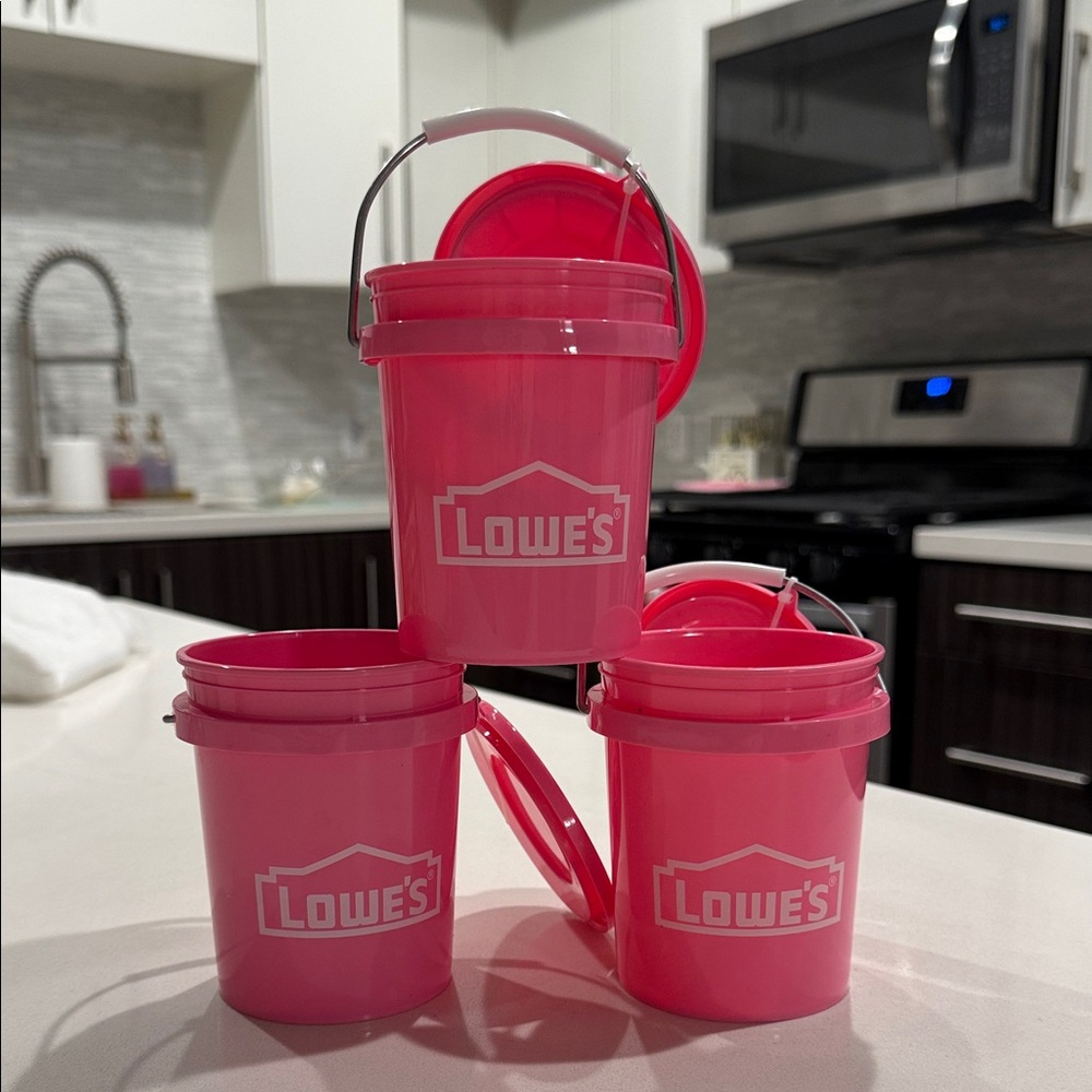 Pink Lowe's Mini Buckets Set of 3